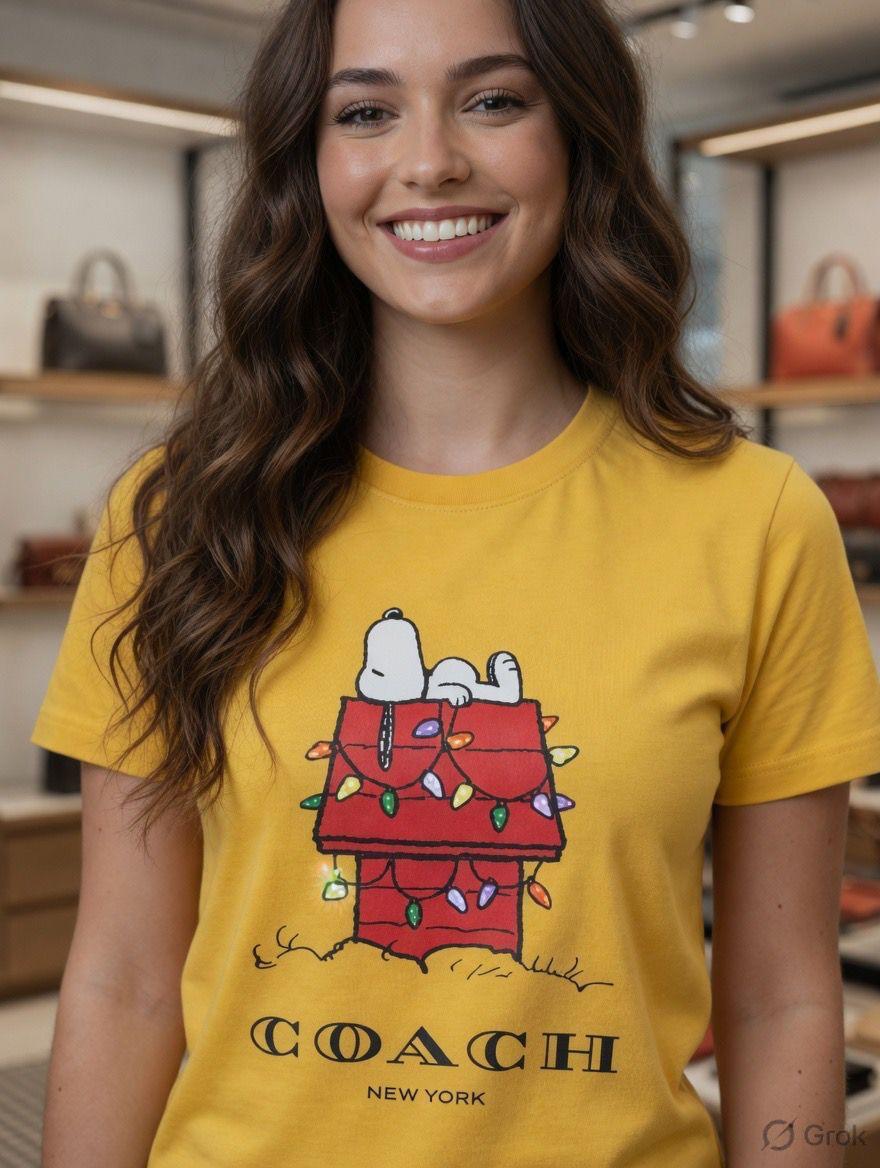 Coach yellow designer-inspired ladies casual tee
