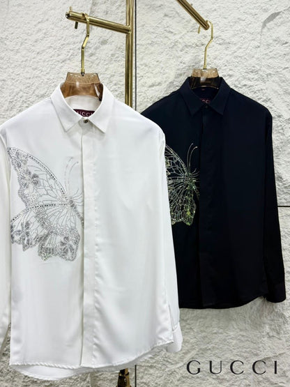 Gucci men's luxury regular fit shirts with imported stone work for office and party wear
