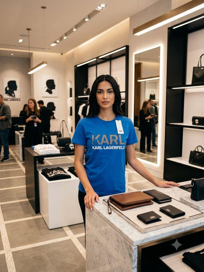 Premium Karl Lagerfeld blue T-shirt for women
