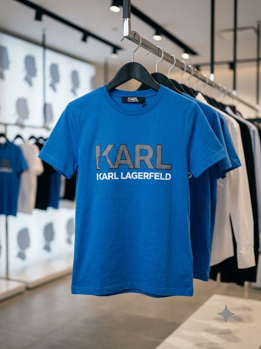 Karl Lagerfeld blue premium Lycra T-shirt for women
