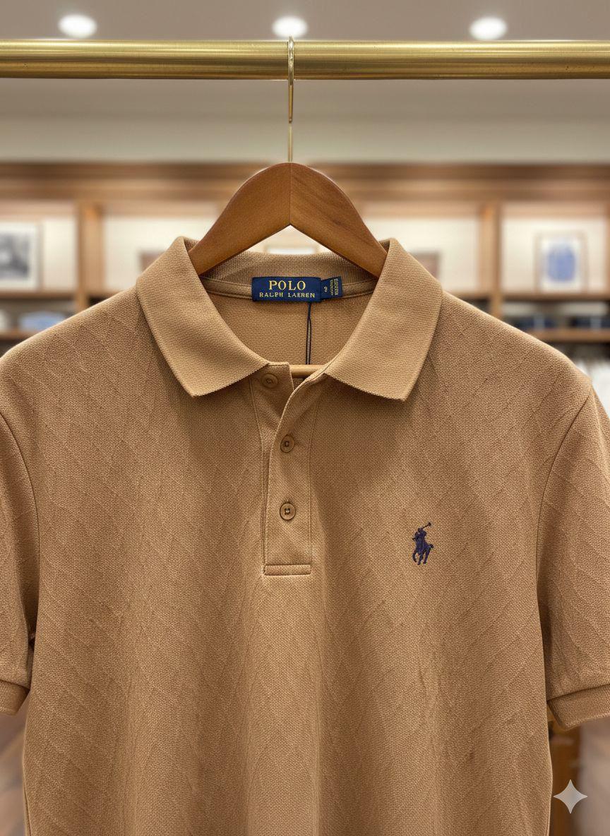 Women's Ralph Lauren beige Turkey cotton polo tee
