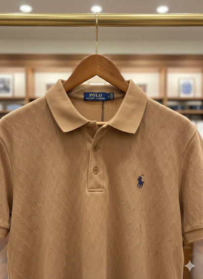 Women's Ralph Lauren beige Turkey cotton polo tee
