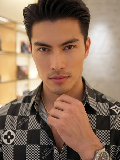 Premium Louis Vuitton black full sleeve Crush cotton shirt for men
