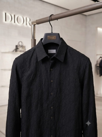 Luxury Dior black regular fit Crush cotton shirt with premium finishing
