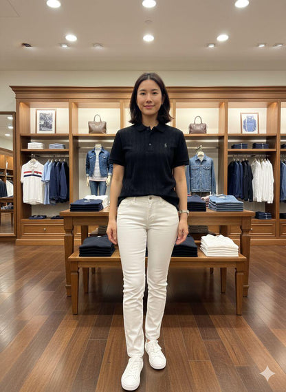 Premium Ralph Lauren black polo T-shirt for women

