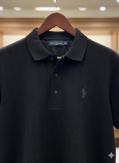 Women's Ralph Lauren black Turkey cotton polo tee
