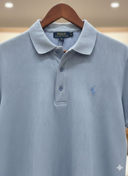 Women's Ralph Lauren sky blue Turkey cotton polo tee
