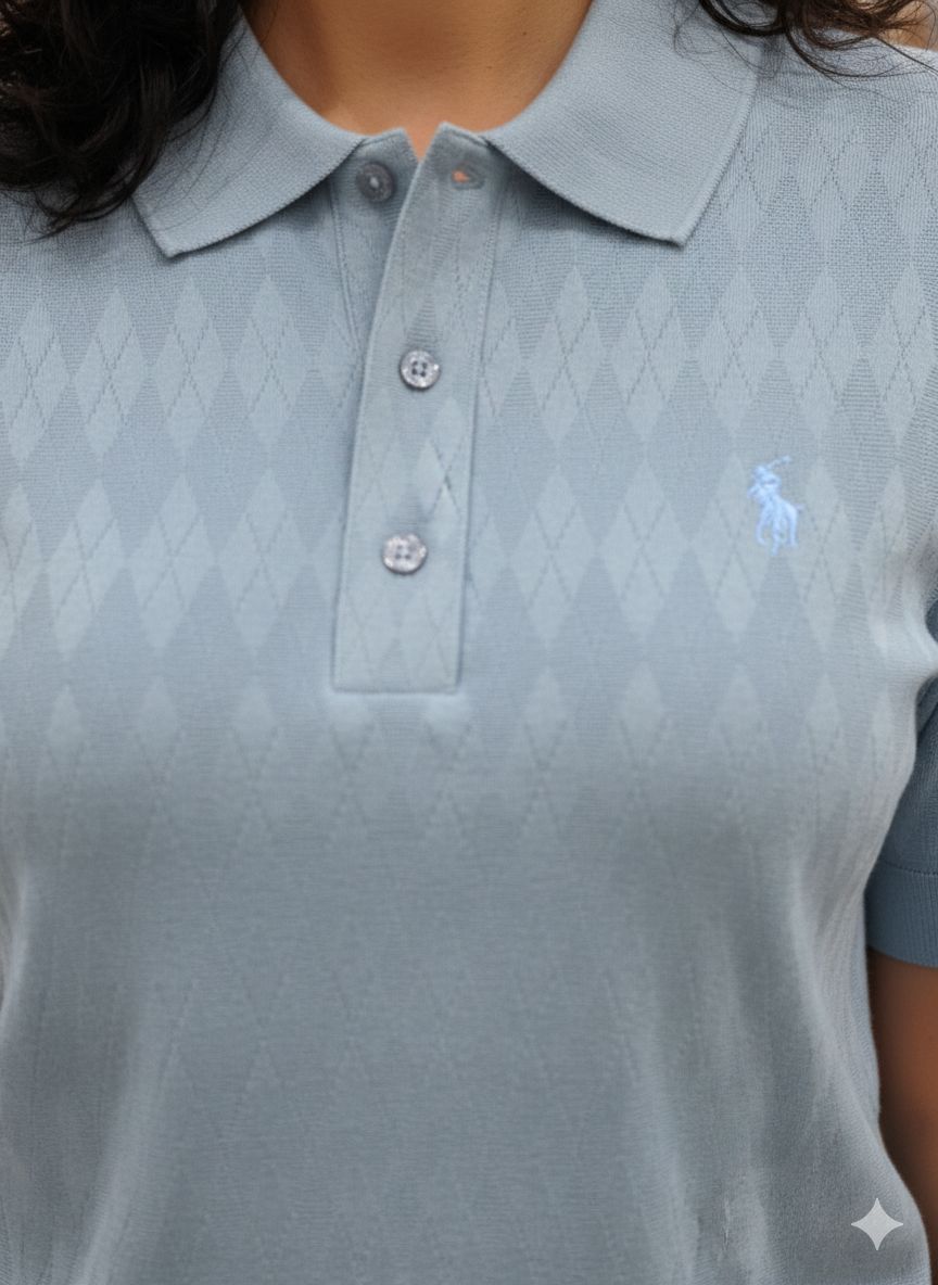 Premium Ralph Lauren sky blue polo T-shirt for women
