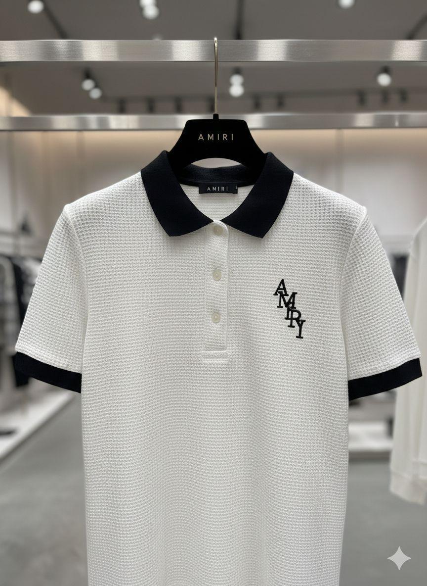 Women's Amiri white Turkey cotton polo tee
