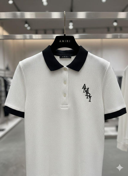 Women's Amiri white Turkey cotton polo tee
