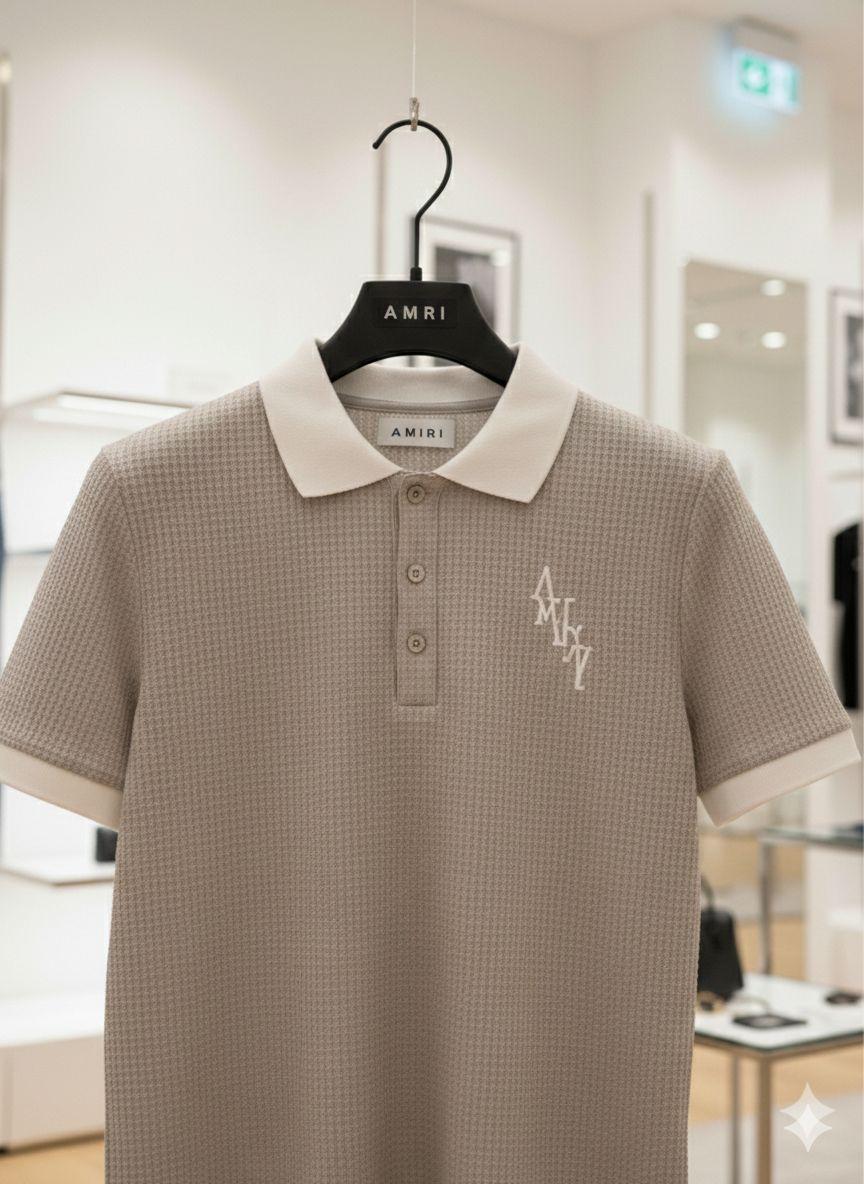 Women's Amiri grey Turkey cotton polo tee
