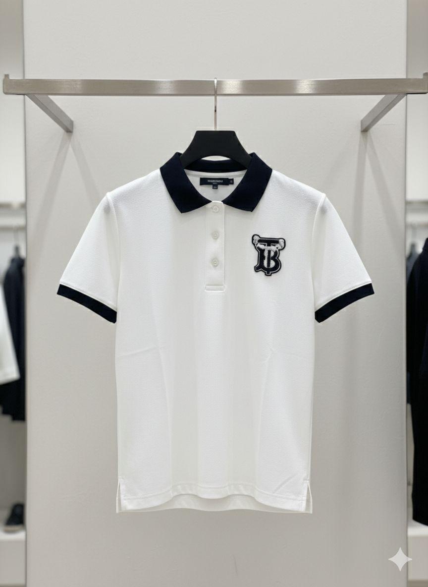 Burberry white premium women's polo T-shirt
