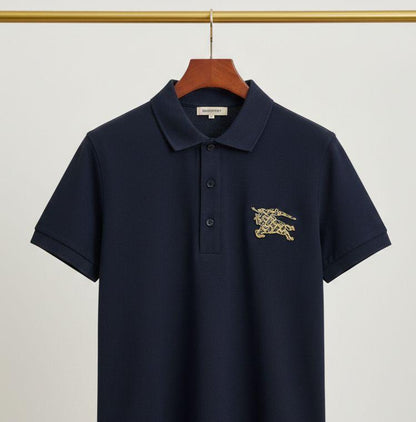 Women's Burberry navy Turkey cotton polo tee
