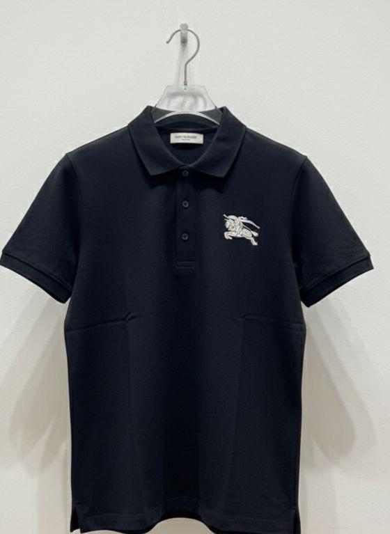 Women's Burberry black Turkey cotton polo tee
