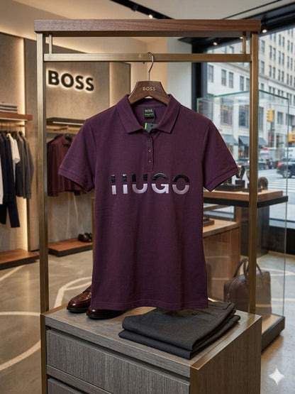 Hugo Boss wine premium women's polo T-shirt
