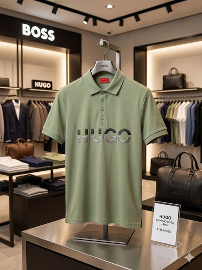 Hugo Boss light green premium women's polo T-shirt
