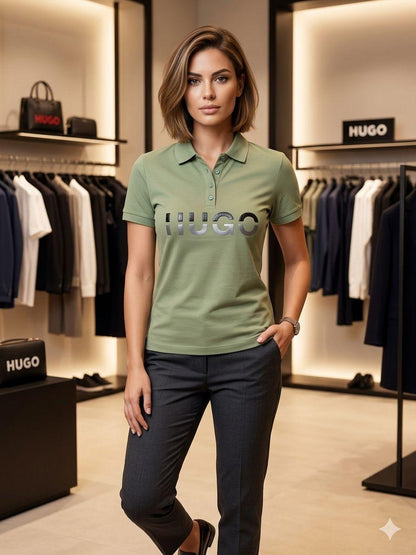 Hugo Boss Inspired Premium Lycra Polo T-Shirt for Women FASHION MYST
