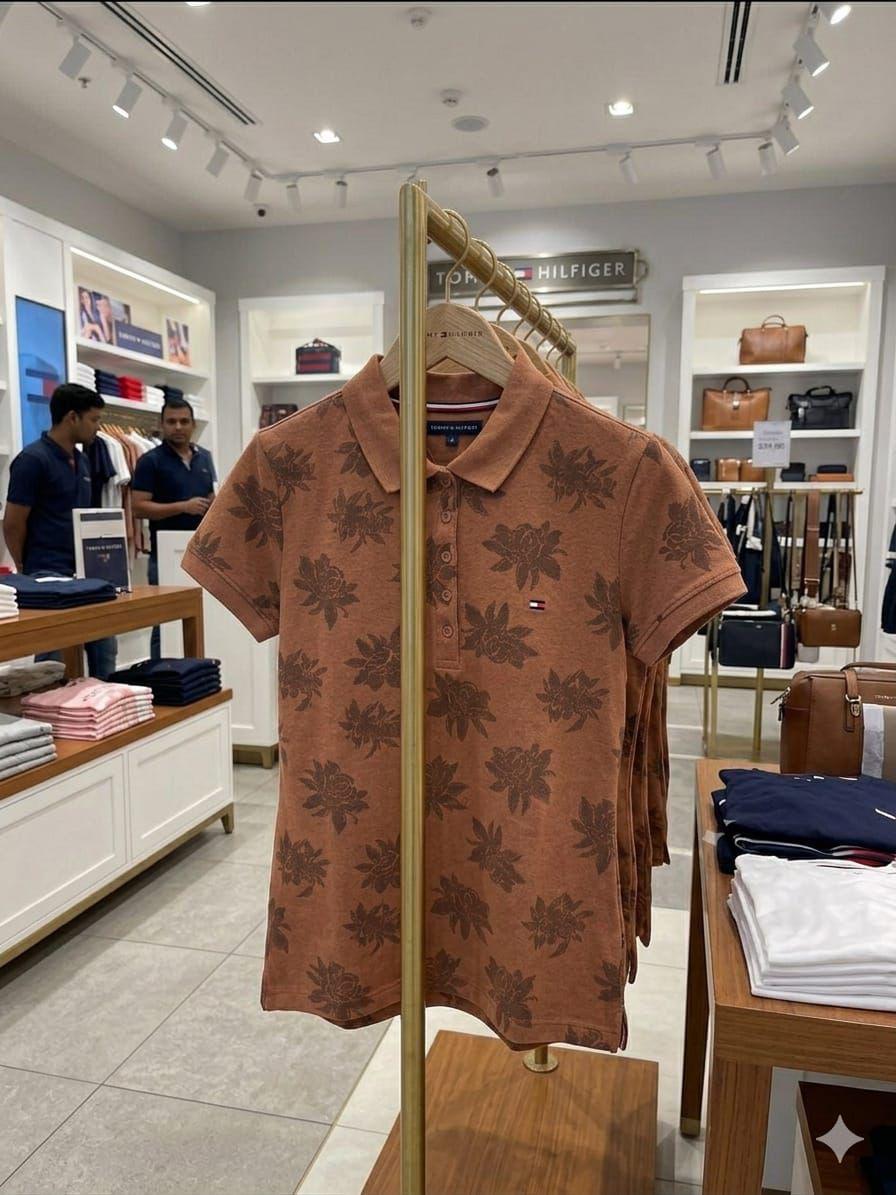 Tommy Hilfiger brown premium women's polo T-shirt
