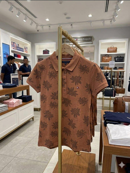 Tommy Hilfiger brown premium women's polo T-shirt
