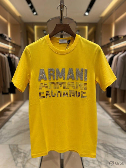 Armani yellow premium imported Turkey stock T-shirt for women
