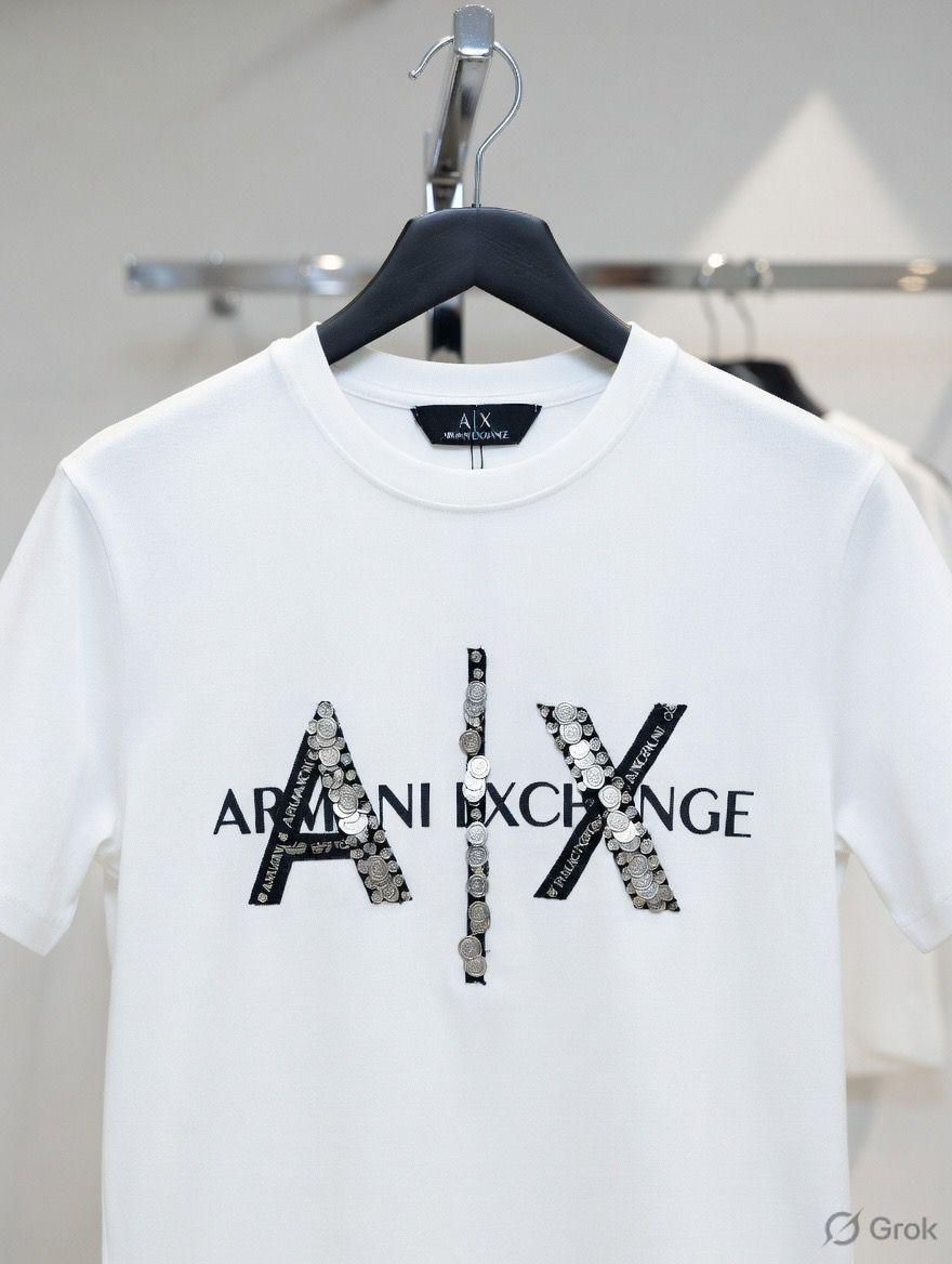 Women's Armani white regular fit premium T-shirt
