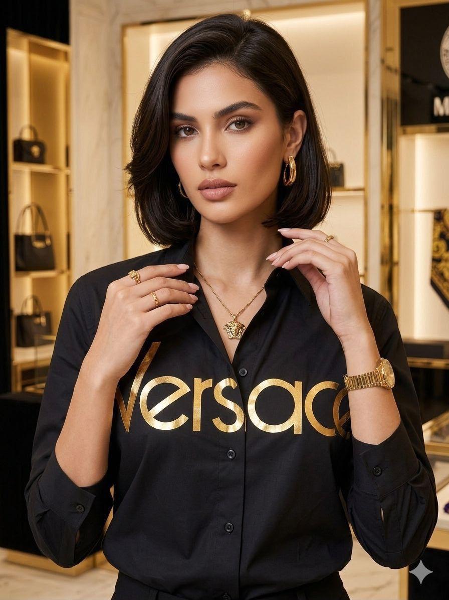 Versace black holiday and airport look T-shirt
