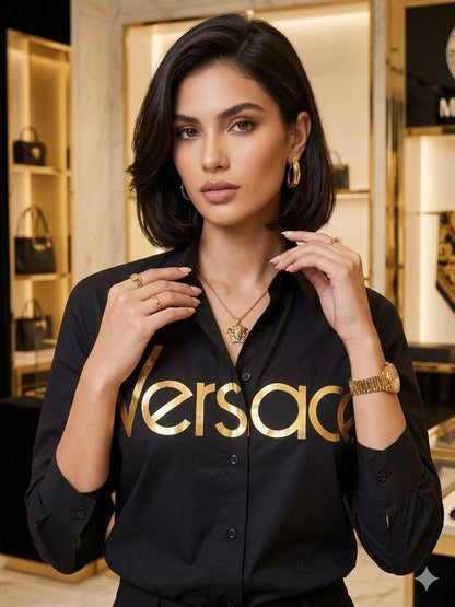 Versace black holiday and airport look T-shirt
