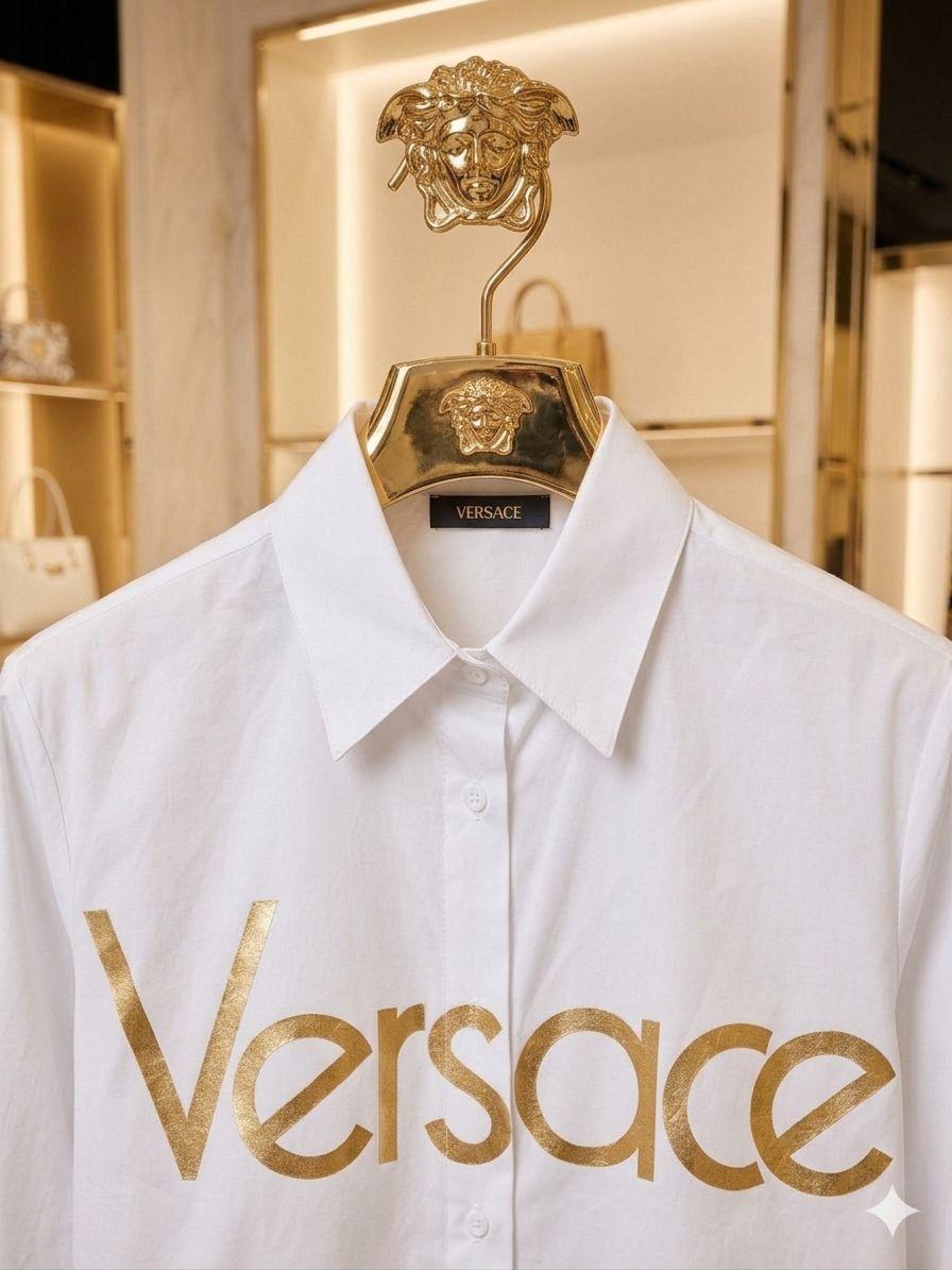 Women's Versace white luxury casual T-shirt
