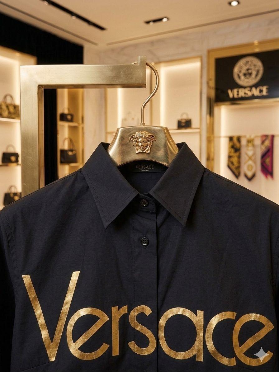 Women's Versace black luxury casual T-shirt
