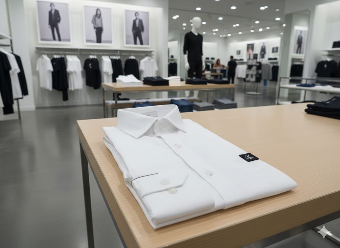 Calvin Klein white designer regular fit shirt for office and smart casual wear
