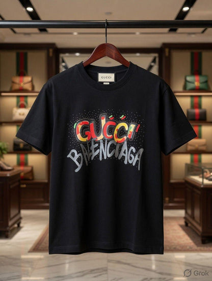 Gucci x Balenciaga black premium women's T-shirt

