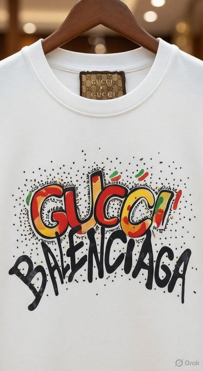 Women's Gucci x Balenciaga white appliqué T-shirt
