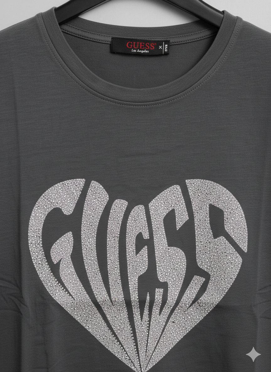 Guess grey designer-inspired ladies casual tee
