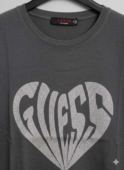Guess grey designer-inspired ladies casual tee
