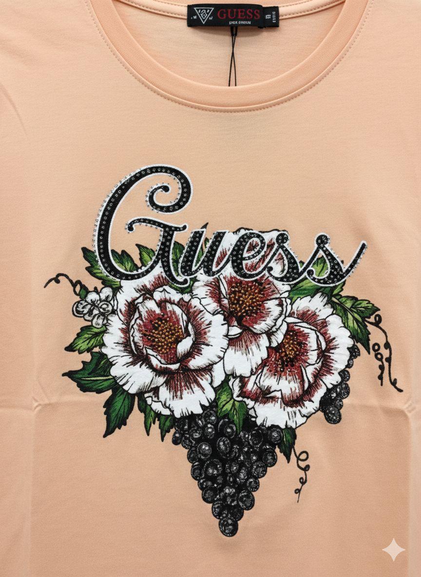 Women's Guess Peach regular fit cotton T-shirt

