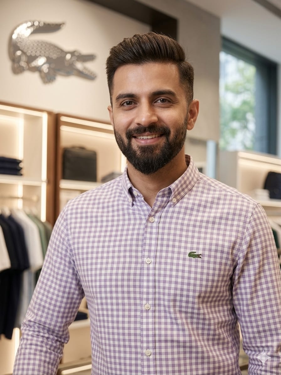 Lacoste lilac casual cotton linen shirt with regular fit

