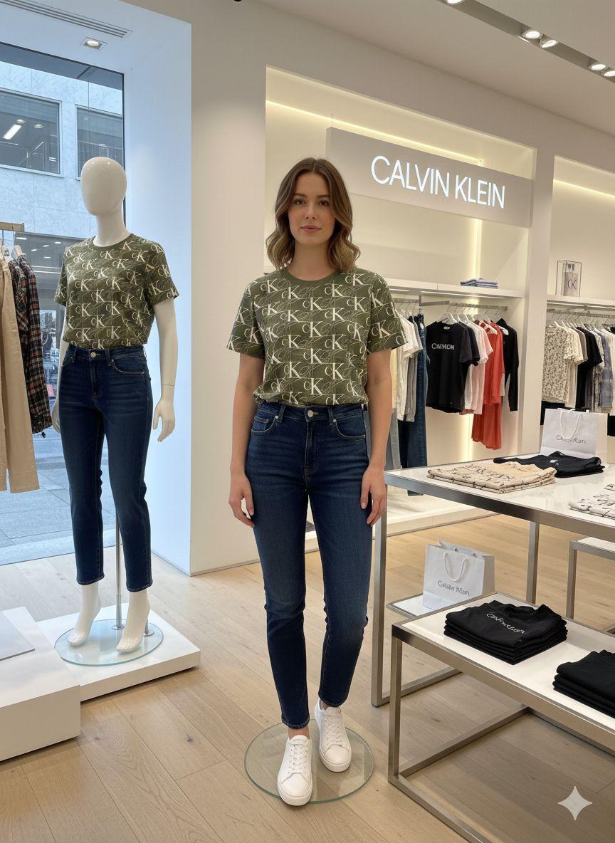 Premium Calvin green Lycra T-shirt for women
