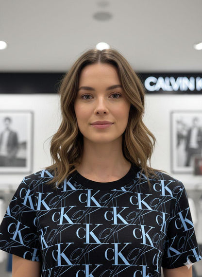 Calvin black designer-inspired ladies casual tee
