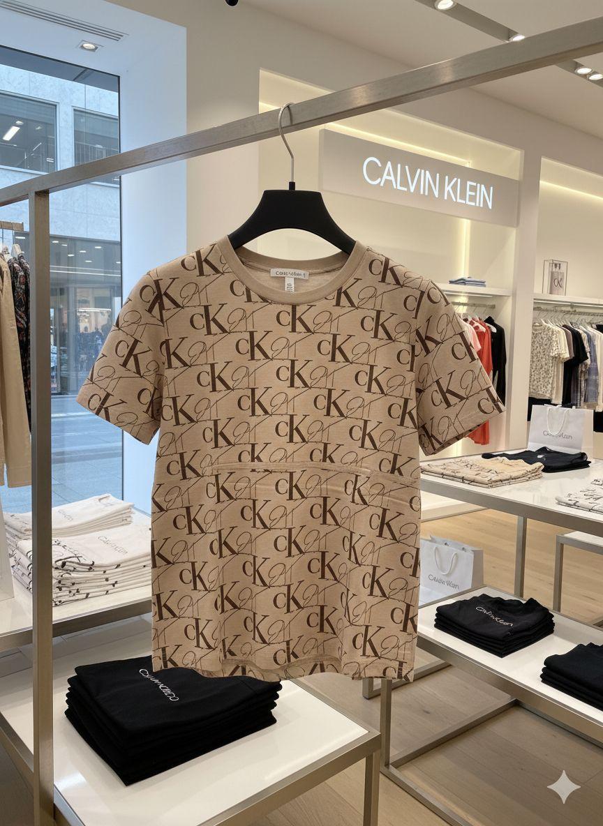 Calvin beige premium Lycra T-shirt for women
