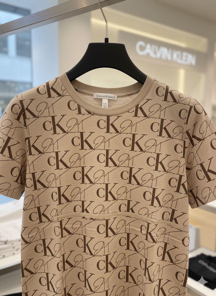 Women's Calvin beige regular fit stone work T-shirt
