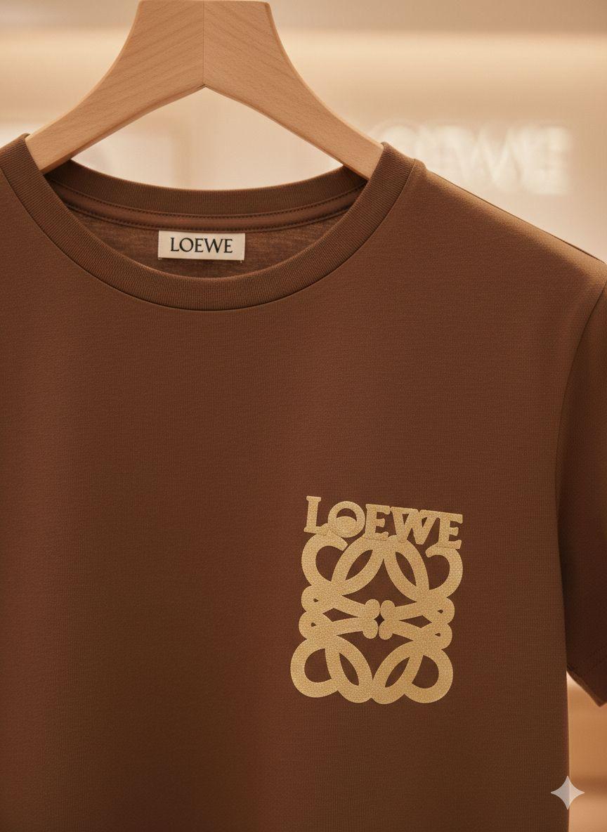 Women's Loewe brown regular fit stone work T-shirt
