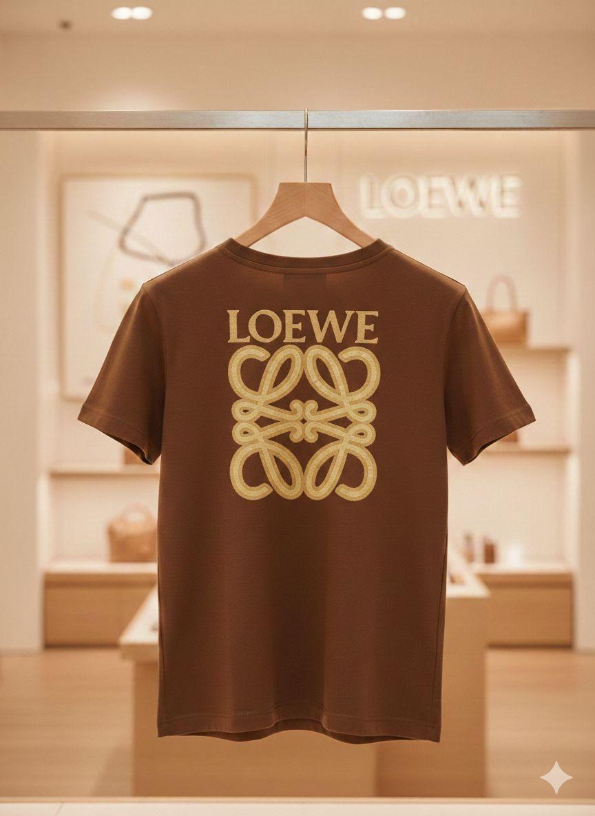 Loewe brown premium Lycra T-shirt for women

