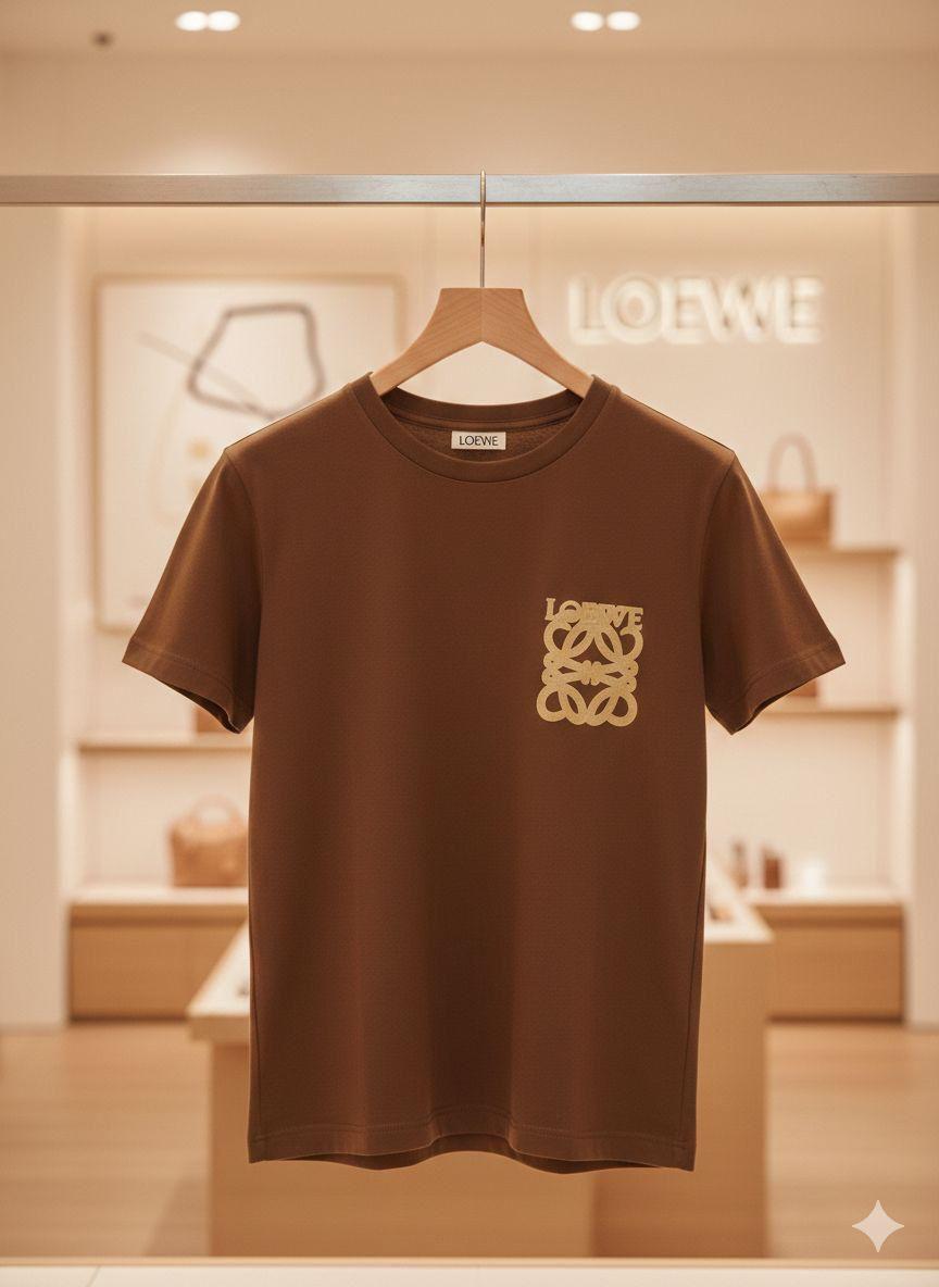 Premium Loewe brown Lycra T-shirt for women
