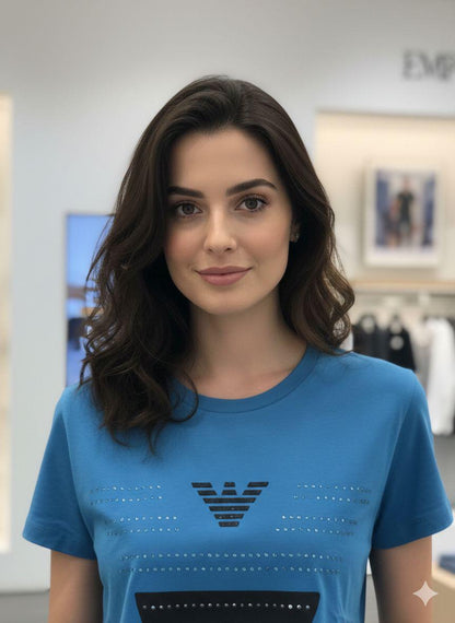Armani blue premium cotton peach fabric T-shirt for women
