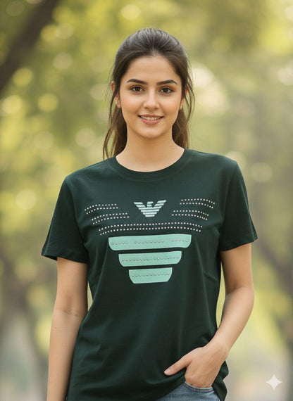 Armani green designer-inspired ladies casual tee
