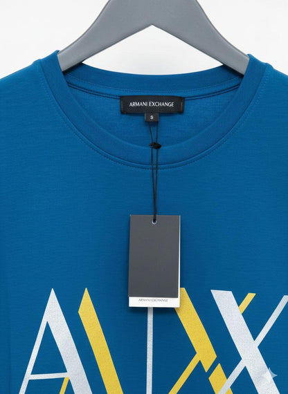 Women's Armani blue regular fit stone work T-shirt

