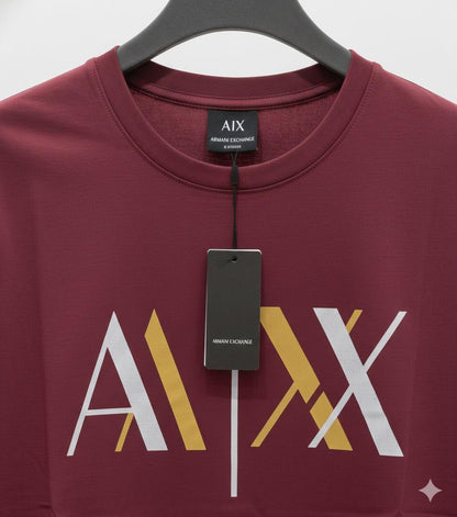 Women's Armani wine regular fit stone work T-shirt
