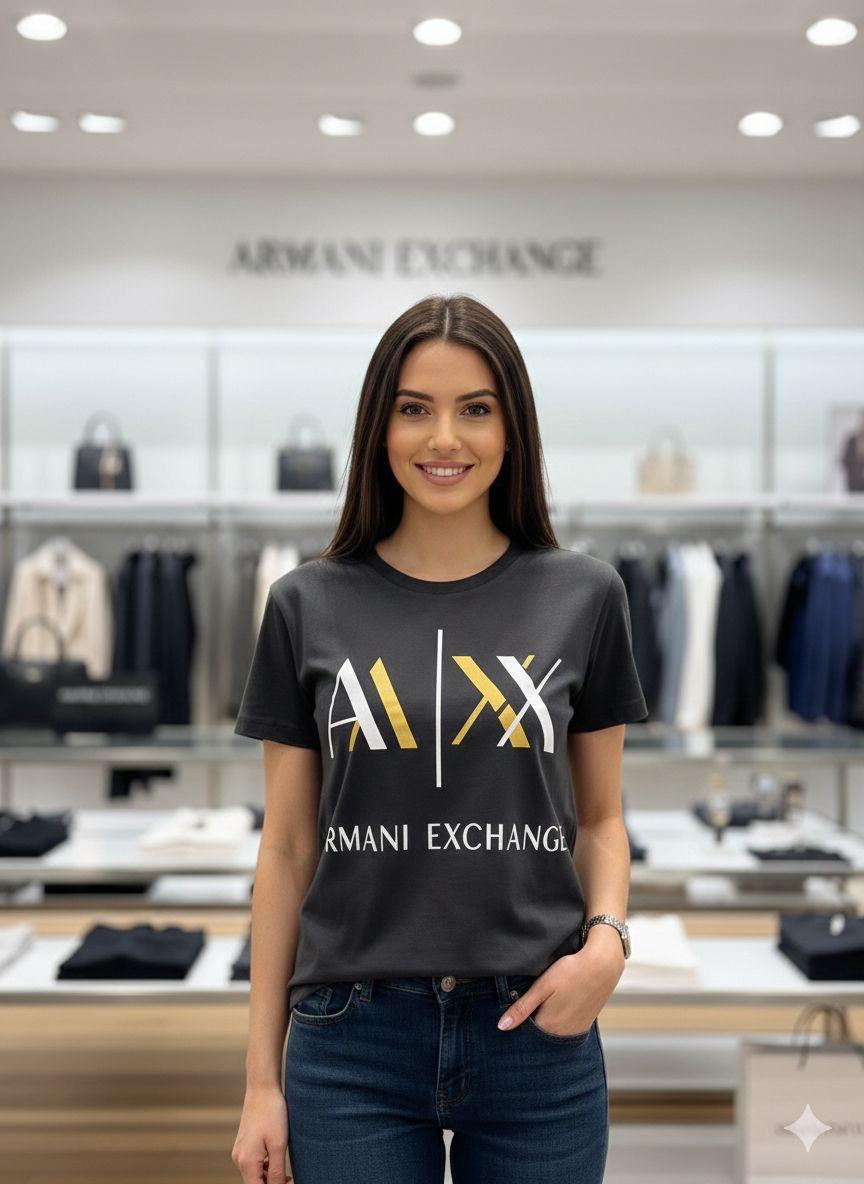Armani grey designer-inspired ladies casual tee
