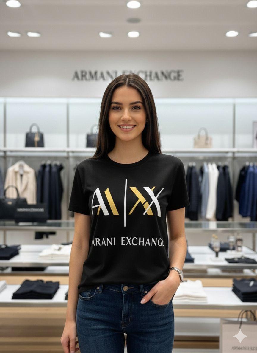 Armani black designer-inspired ladies casual tee
