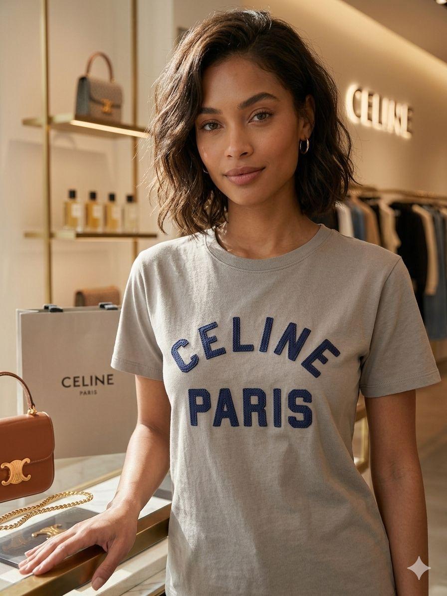 Celine grey relaxed fit premium casual tee

